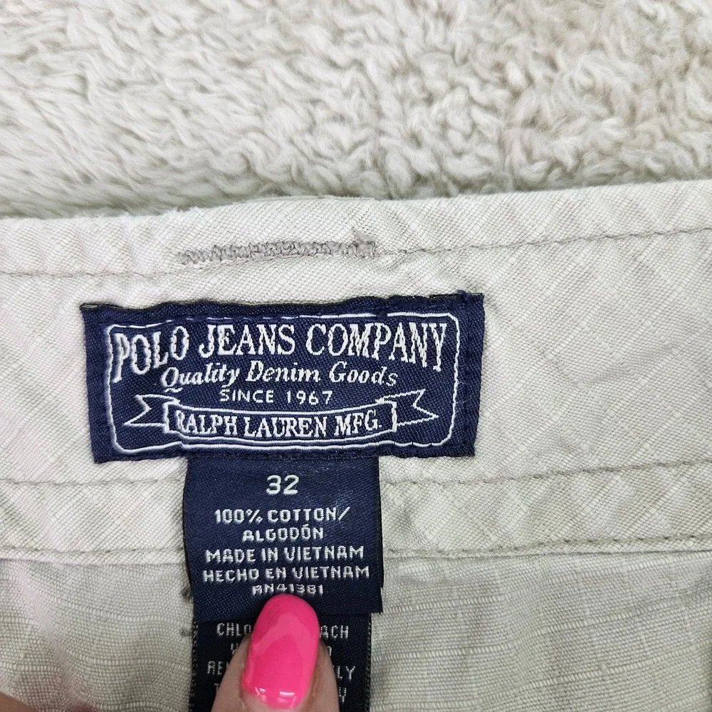 Polo Jeans Company Cargo Shorts Mens 32 Ralph Lauren Tan 90s Military Style Y2K